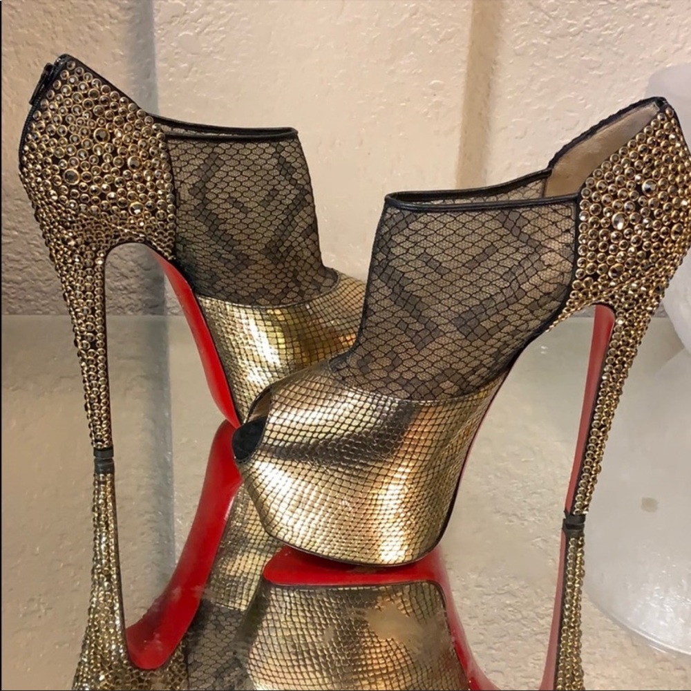 CHRISTIAN LOUBOUTIN STRASS EMBELLISHED PLATFORMS